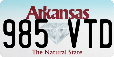 AR license plate 985VTD