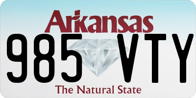 AR license plate 985VTY