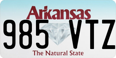 AR license plate 985VTZ