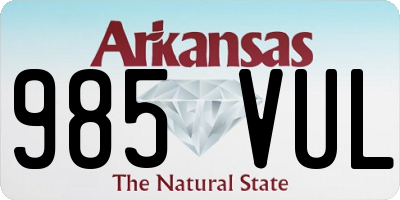 AR license plate 985VUL