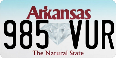 AR license plate 985VUR
