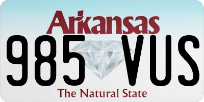 AR license plate 985VUS