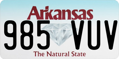 AR license plate 985VUV