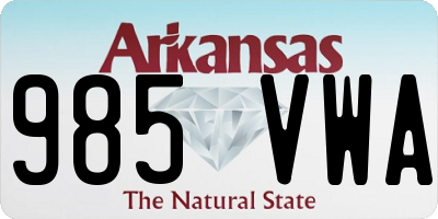 AR license plate 985VWA