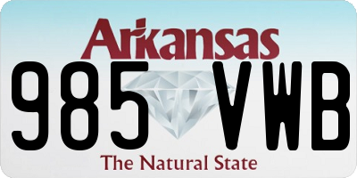 AR license plate 985VWB