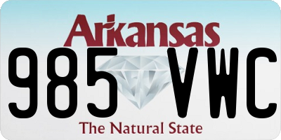 AR license plate 985VWC