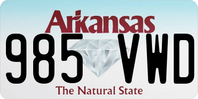 AR license plate 985VWD