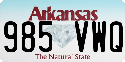 AR license plate 985VWQ