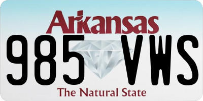 AR license plate 985VWS