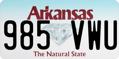 AR license plate 985VWU