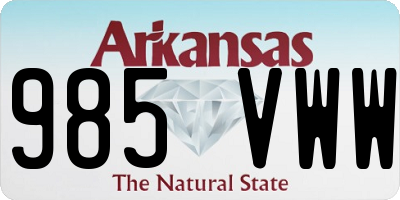 AR license plate 985VWW