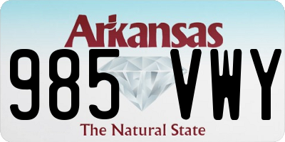 AR license plate 985VWY