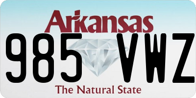 AR license plate 985VWZ