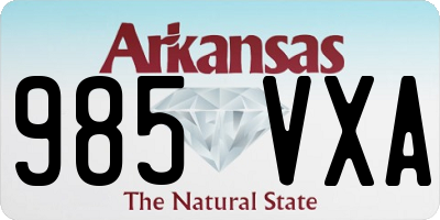 AR license plate 985VXA