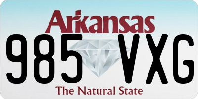 AR license plate 985VXG