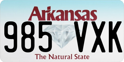 AR license plate 985VXK