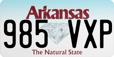 AR license plate 985VXP