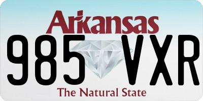 AR license plate 985VXR