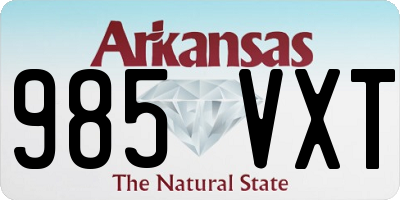 AR license plate 985VXT