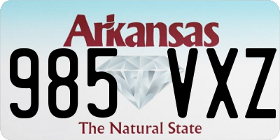 AR license plate 985VXZ