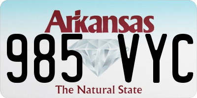 AR license plate 985VYC