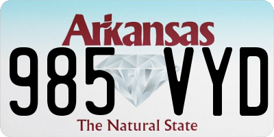 AR license plate 985VYD