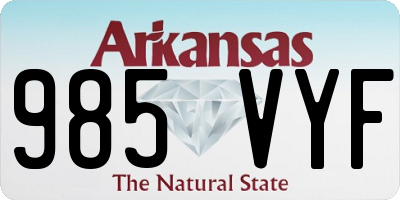 AR license plate 985VYF
