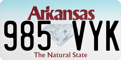 AR license plate 985VYK