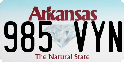 AR license plate 985VYN