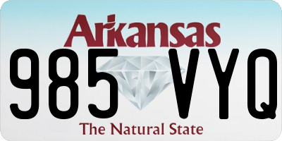 AR license plate 985VYQ