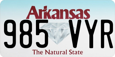 AR license plate 985VYR