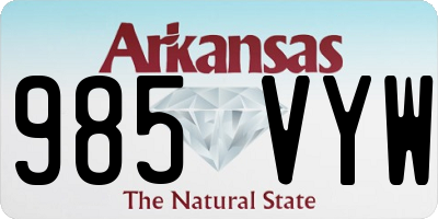 AR license plate 985VYW