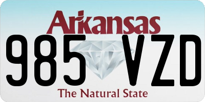 AR license plate 985VZD