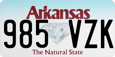 AR license plate 985VZK