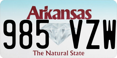 AR license plate 985VZW