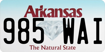 AR license plate 985WAI