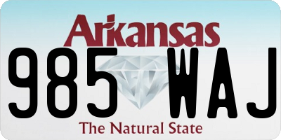 AR license plate 985WAJ