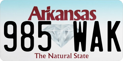 AR license plate 985WAK