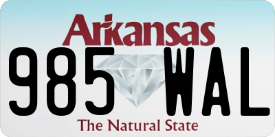 AR license plate 985WAL