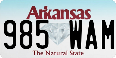 AR license plate 985WAM