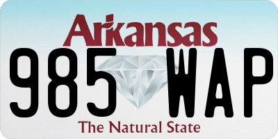 AR license plate 985WAP