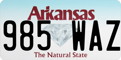 AR license plate 985WAZ