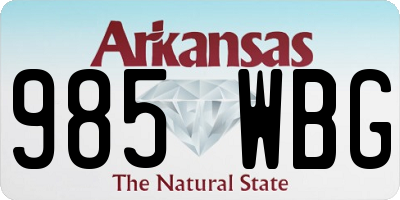 AR license plate 985WBG