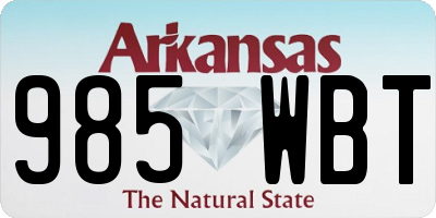 AR license plate 985WBT