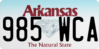 AR license plate 985WCA