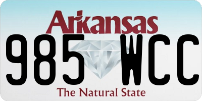 AR license plate 985WCC
