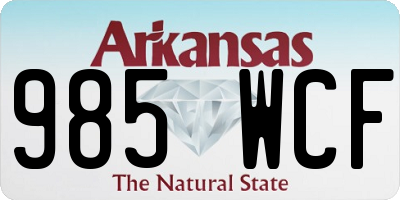 AR license plate 985WCF