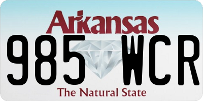 AR license plate 985WCR