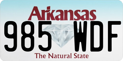 AR license plate 985WDF