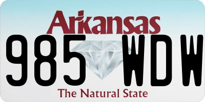AR license plate 985WDW